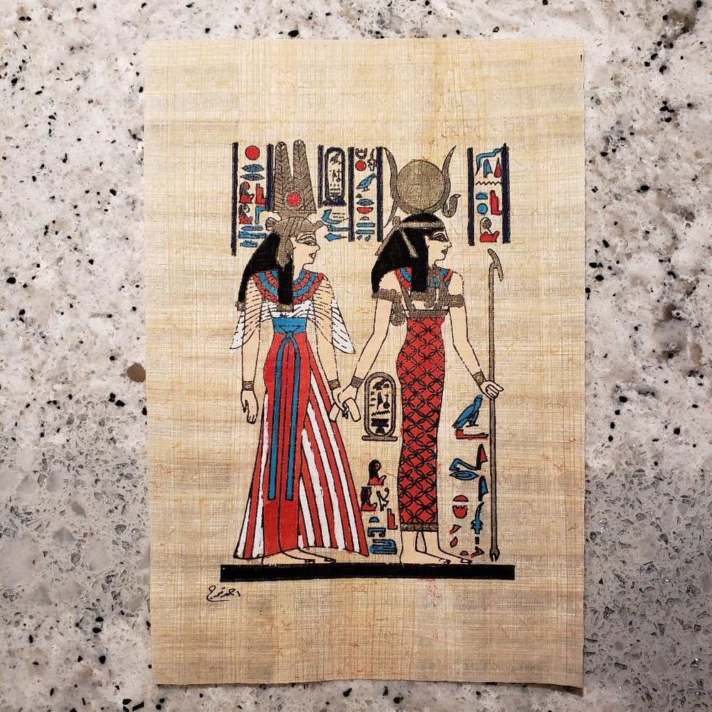 Egyptian painting on papyrus paper.
